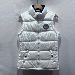 Madden‎ Girl White Puffer Vest with Embroidered Logo Women's Size Medium